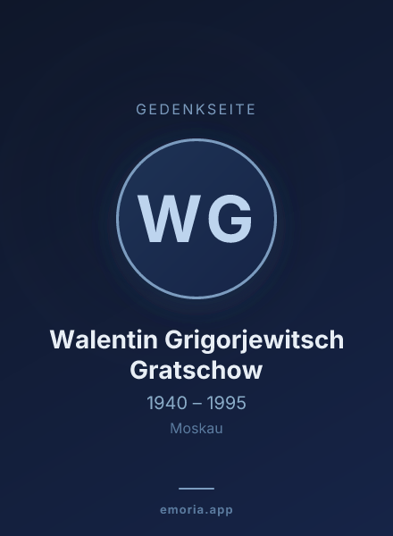 Gedenkportrait von Walentin Grigorjewitsch Gratschow