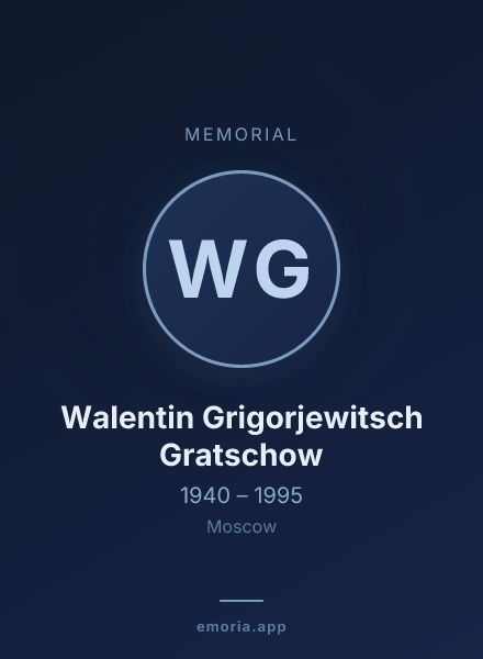 Memorial portrait of Walentin Grigorjewitsch Gratschow
