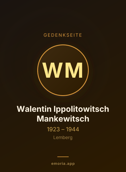 Gedenkportrait von Walentin Ippolitowitsch Mankewitsch