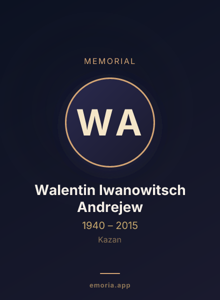Memorial portrait of Walentin Iwanowitsch Andrejew