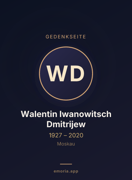 Gedenkportrait von Walentin Iwanowitsch Dmitrijew