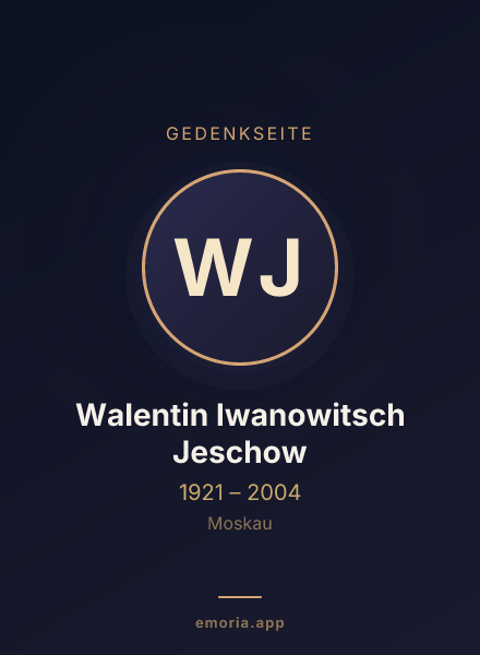 Gedenkportrait von Walentin Iwanowitsch Jeschow