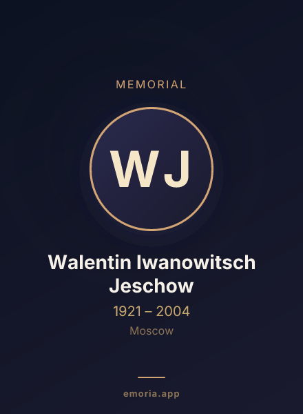 Memorial portrait of Walentin Iwanowitsch Jeschow
