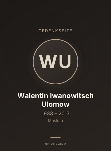 Gedenkportrait von Walentin Iwanowitsch Ulomow