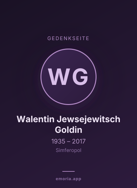 Gedenkportrait von Walentin Jewsejewitsch Goldin