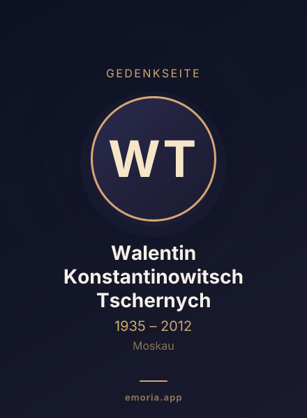 Gedenkportrait von Walentin Konstantinowitsch Tschernych