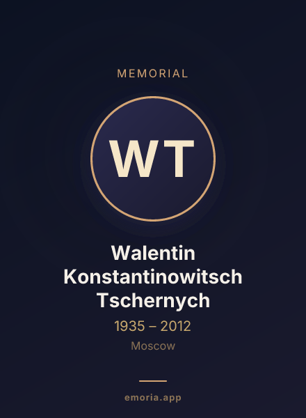 Memorial portrait of Walentin Konstantinowitsch Tschernych