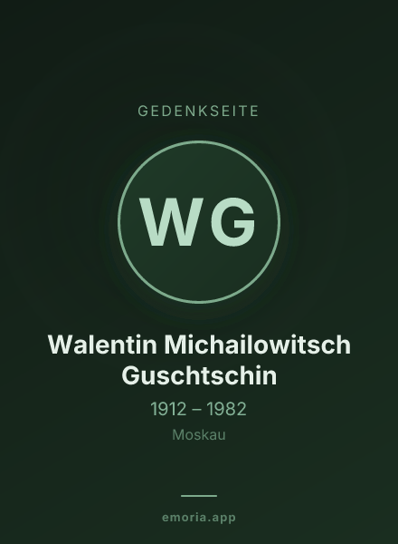 Gedenkportrait von Walentin Michailowitsch Guschtschin
