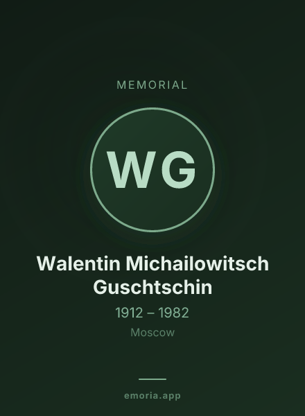 Memorial portrait of Walentin Michailowitsch Guschtschin