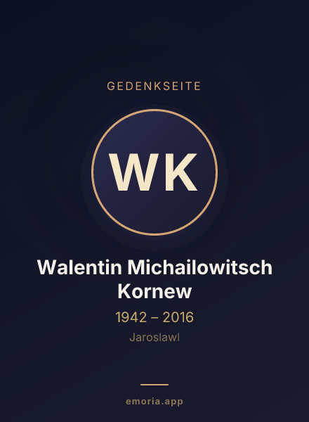 Gedenkportrait von Walentin Michailowitsch Kornew