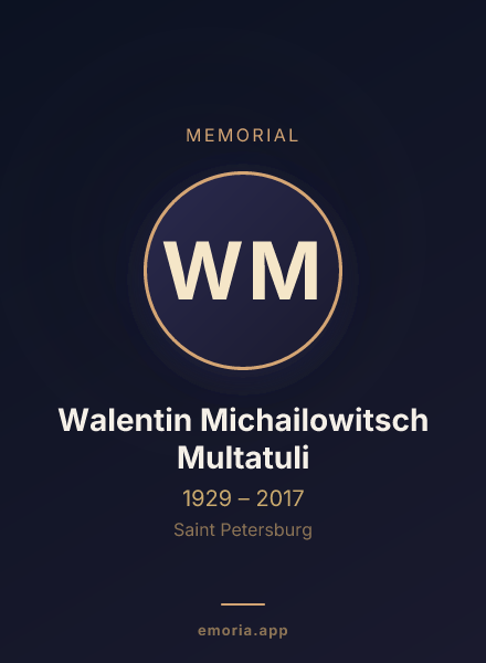 Memorial portrait of Walentin Michailowitsch Multatuli