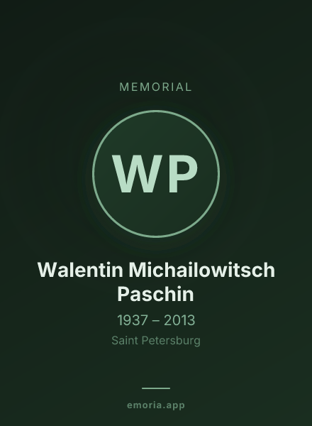 Memorial portrait of Walentin Michailowitsch Paschin