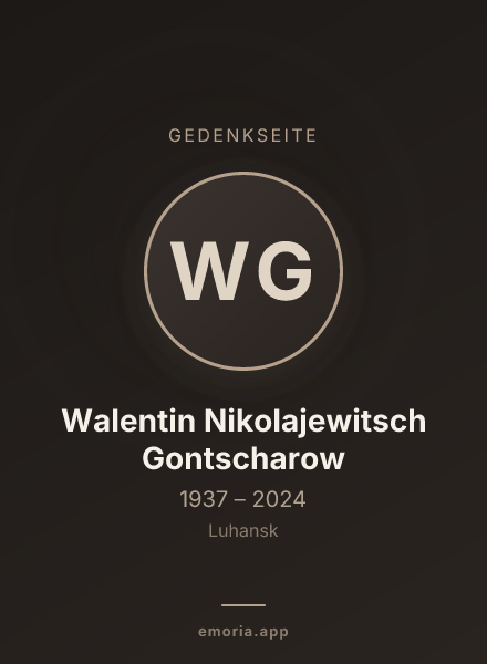 Gedenkportrait von Walentin Nikolajewitsch Gontscharow