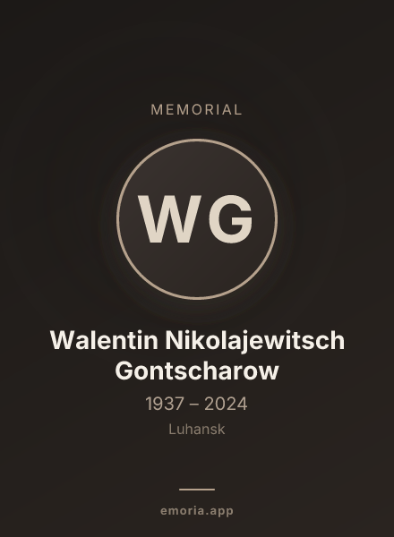 Memorial portrait of Walentin Nikolajewitsch Gontscharow