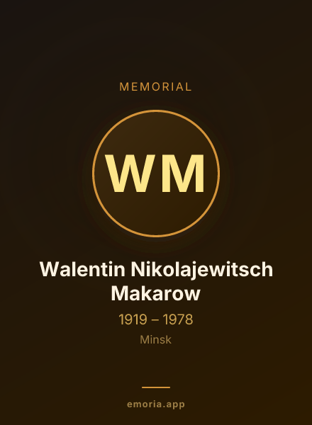 Memorial portrait of Walentin Nikolajewitsch Makarow