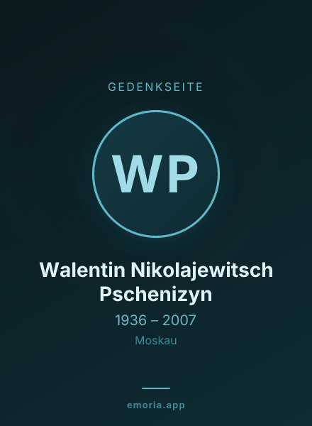 Gedenkportrait von Walentin Nikolajewitsch Pschenizyn