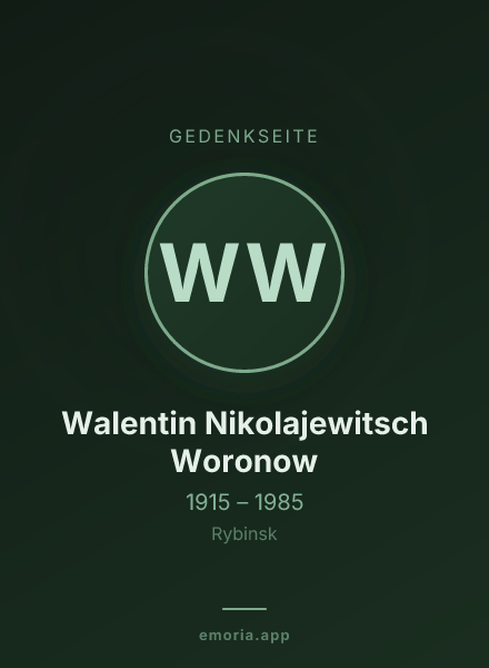 Gedenkportrait von Walentin Nikolajewitsch Woronow
