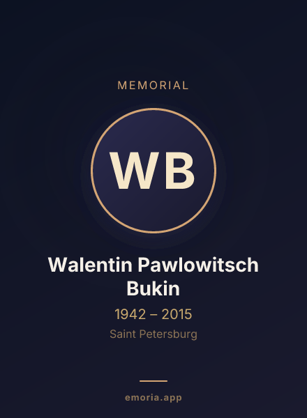 Memorial portrait of Walentin Pawlowitsch Bukin