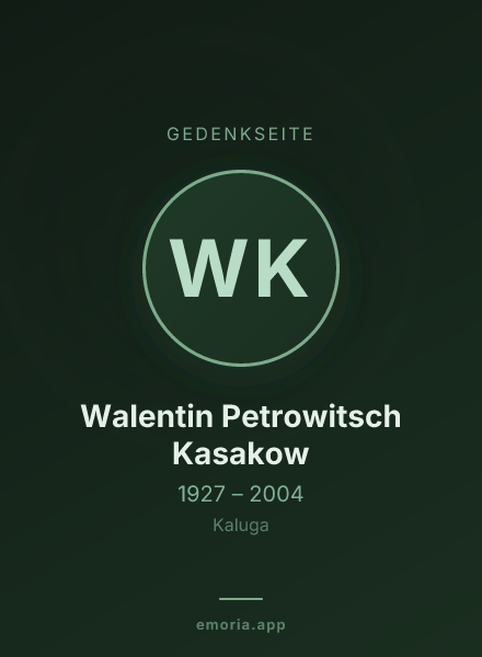 Gedenkportrait von Walentin Petrowitsch Kasakow