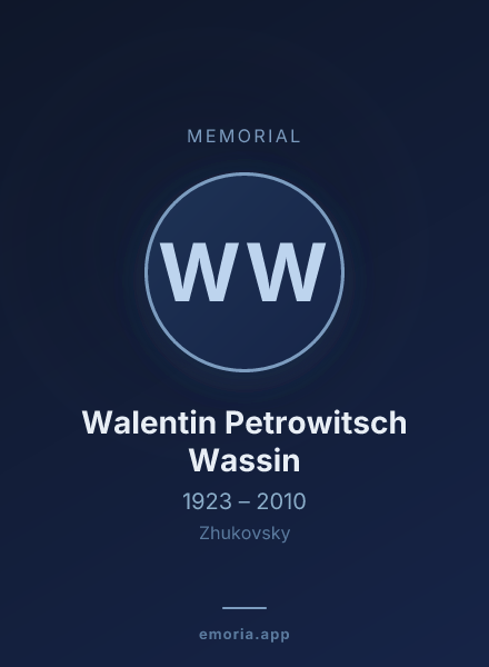 Memorial portrait of Walentin Petrowitsch Wassin