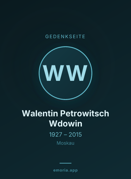Gedenkportrait von Walentin Petrowitsch Wdowin