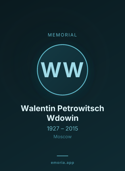 Memorial portrait of Walentin Petrowitsch Wdowin