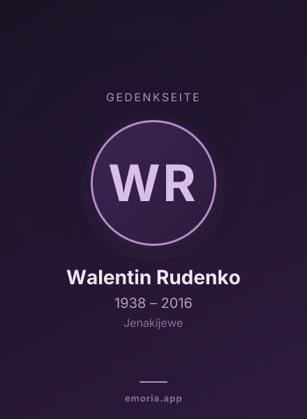 Gedenkportrait von Walentin Rudenko