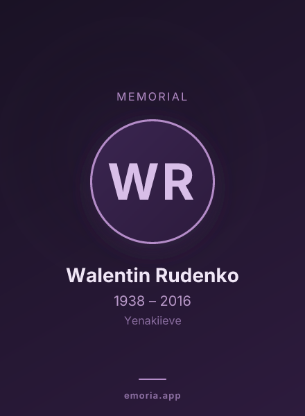 Memorial portrait of Walentin Rudenko