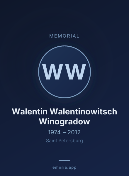 Memorial portrait of Walentin Walentinowitsch Winogradow