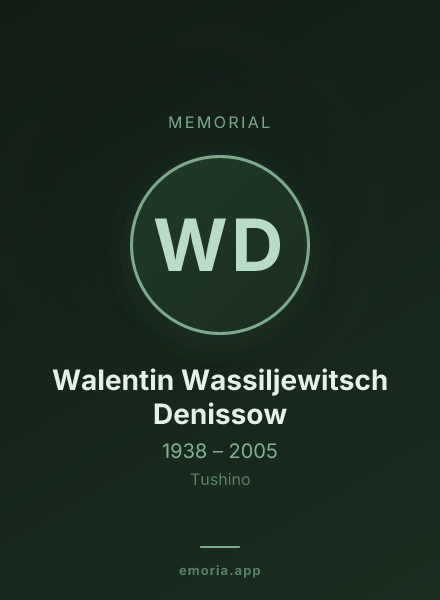 Memorial portrait of Walentin Wassiljewitsch Denissow