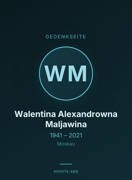 Gedenkportrait von Walentina Alexandrowna Maljawina
