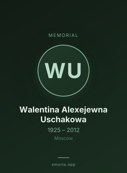 Memorial portrait of Walentina Alexejewna Uschakowa