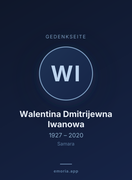Gedenkportrait von Walentina Dmitrijewna Iwanowa