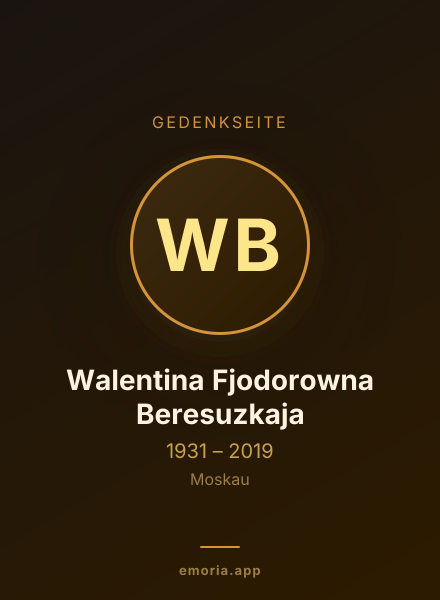 Gedenkportrait von Walentina Fjodorowna Beresuzkaja