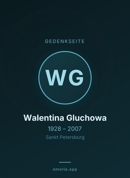 Gedenkportrait von Walentina Gluchowa