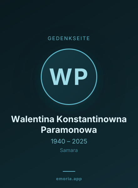 Gedenkportrait von Walentina Konstantinowna Paramonowa