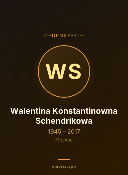 Gedenkportrait von Walentina Konstantinowna Schendrikowa