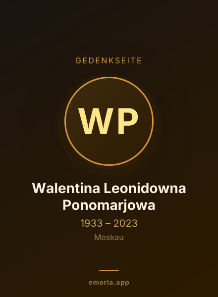 Gedenkportrait von Walentina Leonidowna Ponomarjowa
