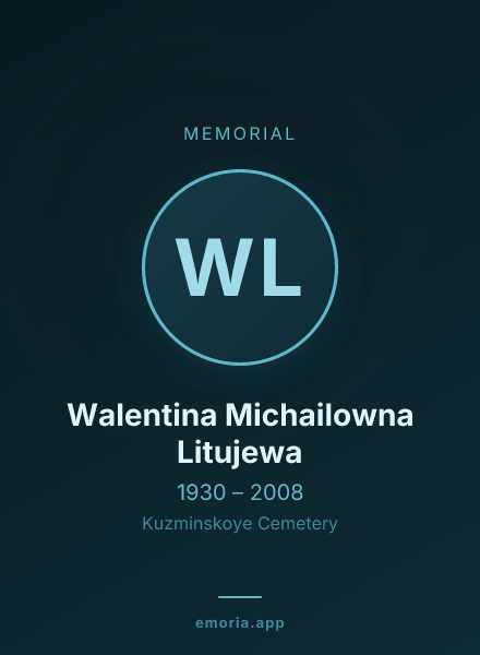 Memorial portrait of Walentina Michailowna Litujewa