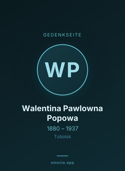 Gedenkportrait von Walentina Pawlowna Popowa