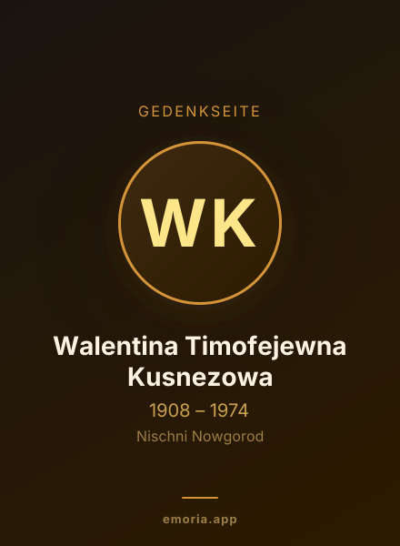 Gedenkportrait von Walentina Timofejewna Kusnezowa
