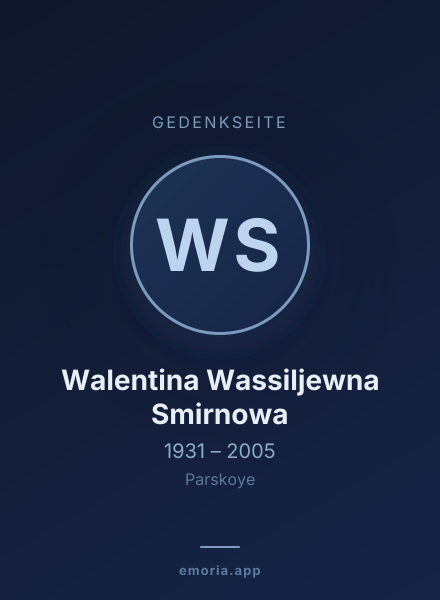 Gedenkportrait von Walentina Wassiljewna Smirnowa