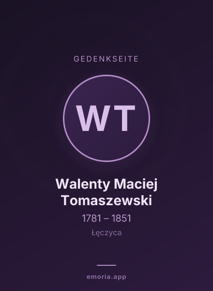 Gedenkportrait von Walenty Maciej Tomaszewski