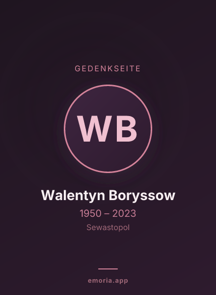 Gedenkportrait von Walentyn Boryssow