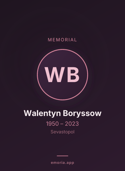 Memorial portrait of Walentyn Boryssow