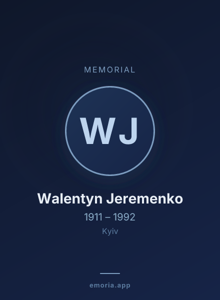 Memorial portrait of Walentyn Jeremenko