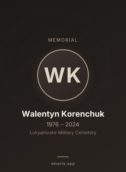 Memorial portrait of Walentyn Korenchuk