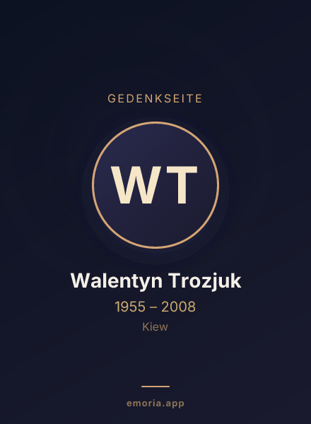 Gedenkportrait von Walentyn Trozjuk