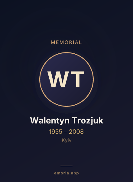 Memorial portrait of Walentyn Trozjuk
