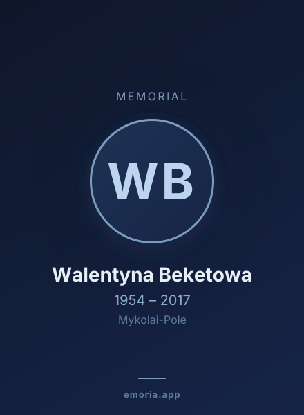 Memorial portrait of Walentyna Beketowa